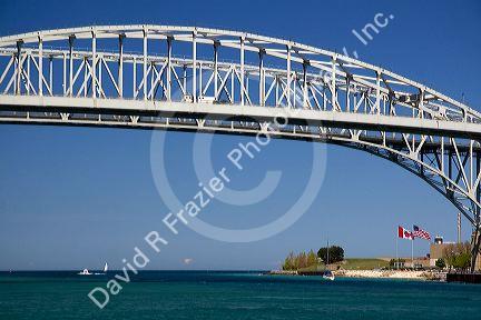 The Blue Water Bridge is a twin-span bridge that spans the St. Clair River between Port Huron, Michigan and Point Edward, Ontario.