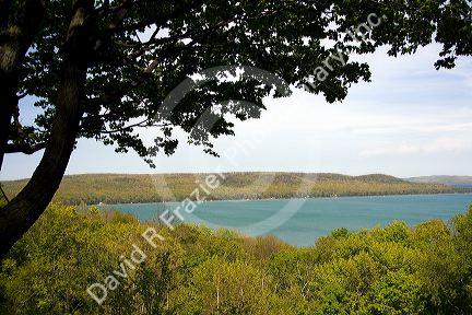 View of Lake Michigan from within the Sleeping Bear Dunes National Lakeshore located along the northwest coast of the Lower Peninsula of Michigan.