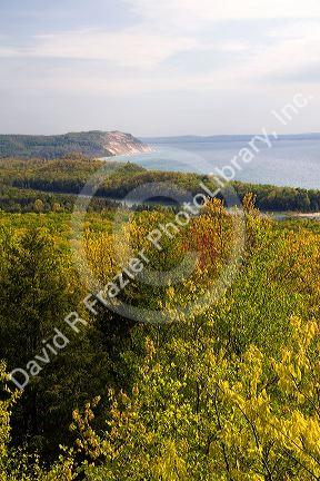 A view of Lake Michigan from within Sleeping Bear Dunes National Lakeshore located along the northwest coast of the Lower Peninsula of Michigan.