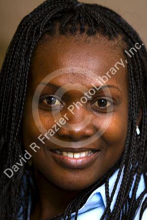 Portrait of a Jamacian woman in Michigan. MR