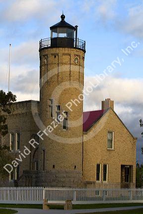 The Old Mackinac Point Lighthouse at Mackinaw City, Michigan.