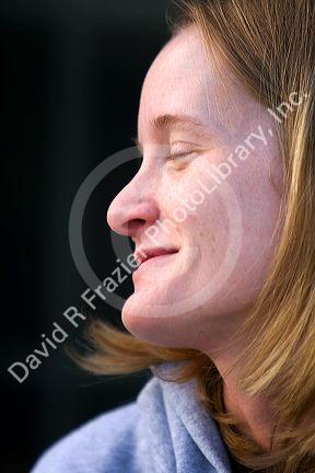 Portrait of a white American woman in Michigan.