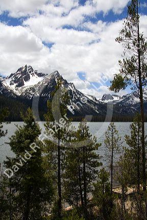 Stanley Lake and the Sawtooth Mountain Range near Stanley, Idaho.