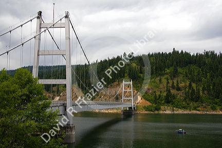 Dent Bridge spanning the Dworshak Reservior near Orofino, Idaho.