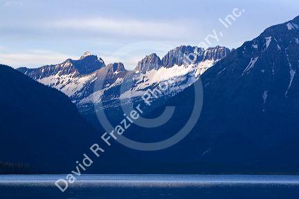 Rocky Mountains at Lake McDonald, the largest lake in Glacier National Park, Montana.