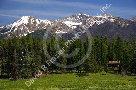 The Rocky Mountains in the Bob Marshall Wilderness near Condon, Montana.