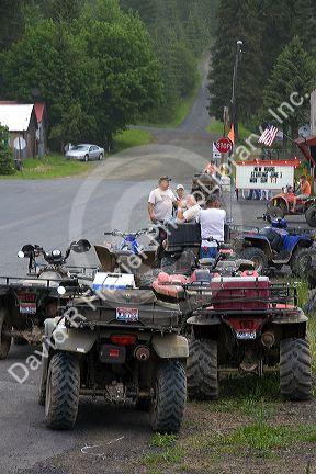 All terrain vehicle rally at Elk River, Idaho.
