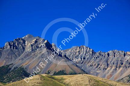 Mountain peaks of the Lost River Range in central Idaho.