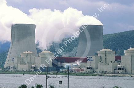 Cruas Meysse Nuclear electric generating plant along the Rhone River in France.