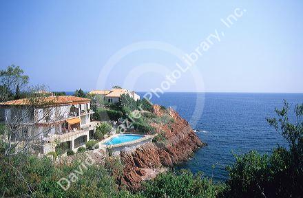 Villa along the French Riviera west of Nice.