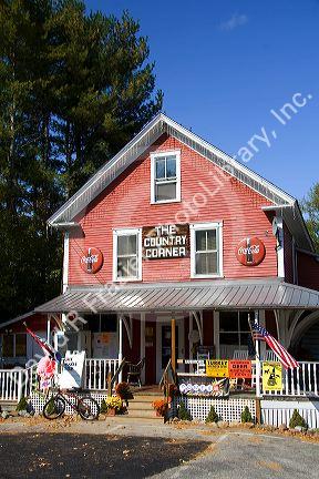 The Country Corner general store located in Davisville, New Hampshire, USA.