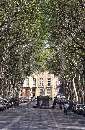 A street scene in Aix en Provence, France.