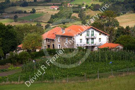Rural farm near the town of Bermeo in the province of Biscay, Basque Country, Northern Spain.