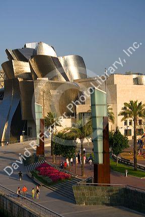 The Guggenheim Museum in the city of Bilbao, Biscay, Basque Country, northern Spain.