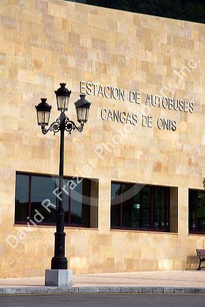 The bus station in the town of Cangas de Onis, Asturias, northern Spain.