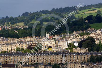 An overview of the city of Bath, Somerset, England.
