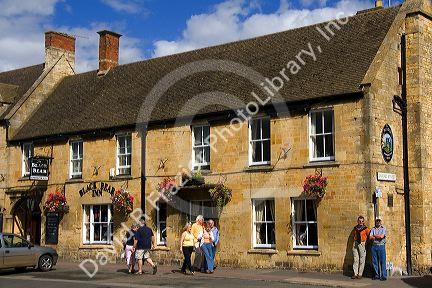 The Black Bear Inn and pub in the town of Moreton-in-Marsh, Gloucestershire, England.