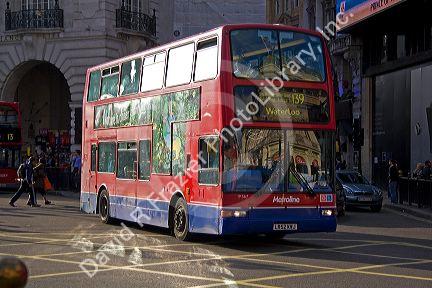 Double decker bus in London, England.