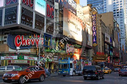 Theatre District on West 42nd Street in Manhattan, New York City, New York, USA.
