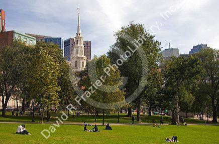 Boston Common public park in Boston, Massachusetts, USA.