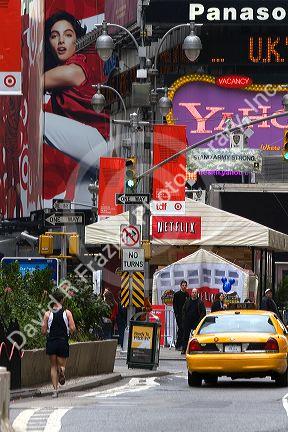 Avertising in Times Square, Manhattan, New York City, New York, USA.
