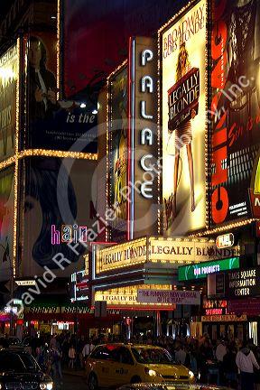 The Palace Theatre on Broadwat in Manhattan, New York City, New York, USA.