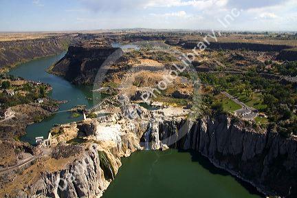 Aerial view of Shoshone Falls and the Snake River Canyon near Twin Falls, Idaho, USA.