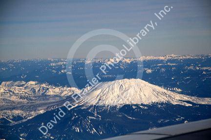 Aerial view of Mount St. Helens in Washington, USA.