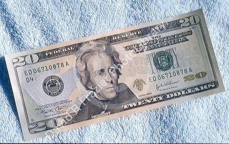 Twenty dollar bill issued in 2003.