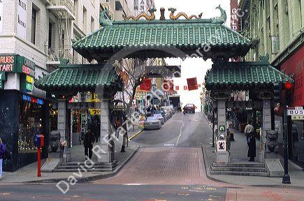 The entrance to Chinatown in San Francisco, California.
