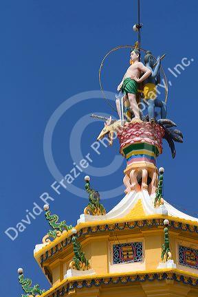 Detail atop the Cao Dai Tay Ninh Holy See in Tay Ninh, Vietnam.
