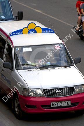 Taxi cab in Ho Chi Minh City, Vietnam.