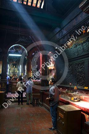 Interior of the Jade Emperor Pagoda Buddhist temple in Ho Chi Minh City, Vietnam.