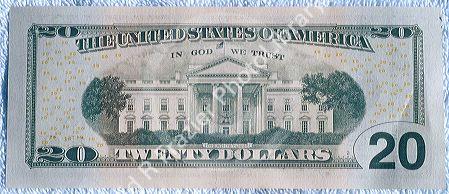 Twenty dollar bill issued in 2003.