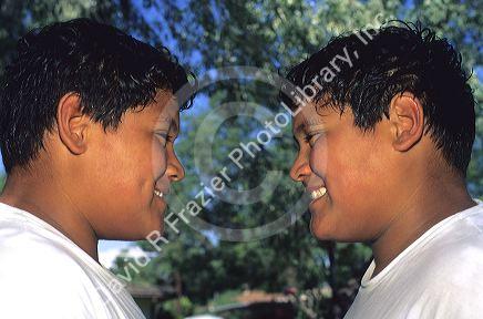 Thirteen year old twin boys.