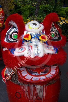 Vietnamese dragon dance during Tet Lunar New Year celebrations in Ho Chi Minh City, Vietnam.