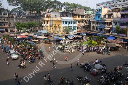 Apartment buildings in the Cholon district of Ho Chi Minh City, Vietnam.