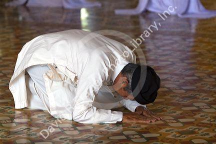 Cao Dai ceremony inside the Tay Ninh Holy See in Tay Ninh, Vietnam.