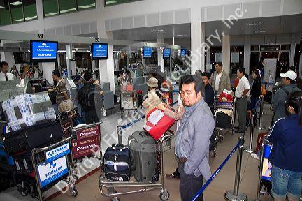 Domestic air passenger check in at the Tan Son Nhat International Airport serving Ho Chi Minh City, Vietnam.