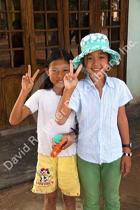Vietnamese girls in Quang Tri Province, Vietnam.