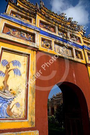 Arched gates within the Imperial Citadel of Hue, Vietnam.