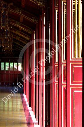 Interior of the Imperial Temple at the Imperial Citadel of Hue, Vietnam.