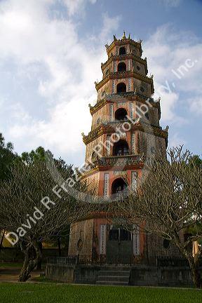 The Thien Mu Pagoda along the Perfume River in Hue, Vietnam.