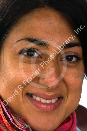Portrait of a Pakistani woman tourist in Ha Long Bay, Vietnam.