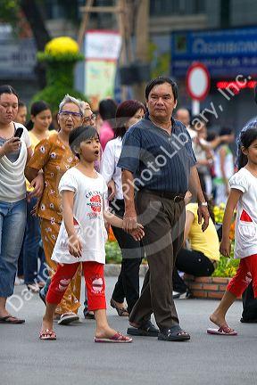 Vietnamese people in Ho Chi Minh City, Vietnam.