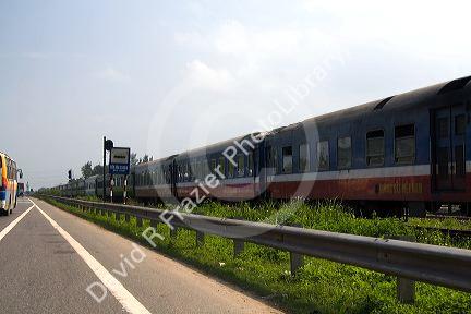 Reunification Express Railway near Quang Tri, Vietnam.