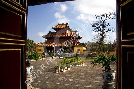 The Mieu Temple within the Imperial Citadel of Hue, Vietnam.
