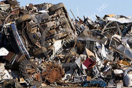 A pile of scrap metal including a junk automobile at the Pacific Steel and Recycling center in Elmore County, Idaho.