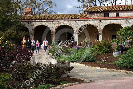 Courtyard at Mission San Juan Capistrano, California, USA.
