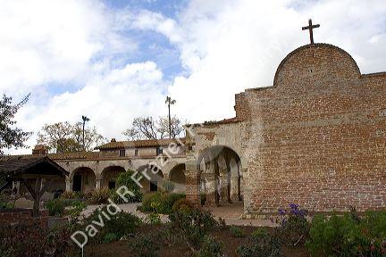 Courtyard at Mission San Juan Capistrano, California, USA.
